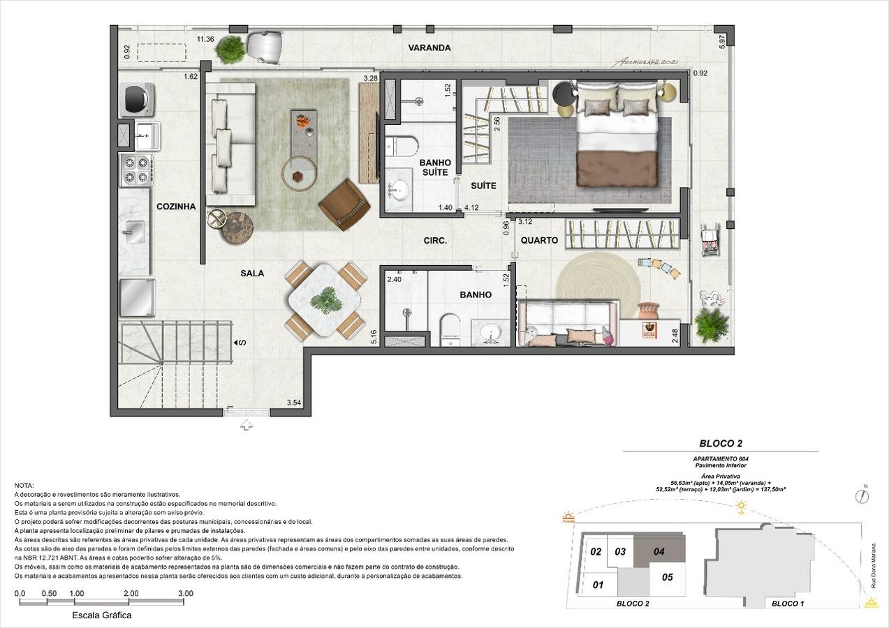 Apartamento à venda com 2 quartos, 137m² - Foto 4